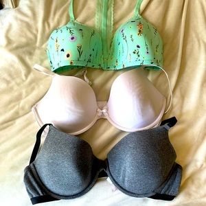 Xhilaration Floral Mint, White, and Gray Bras